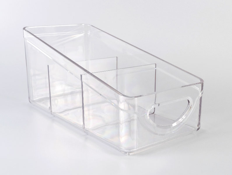 Clear plastic outlet molding